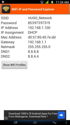 WiFi Password, IP, DNS