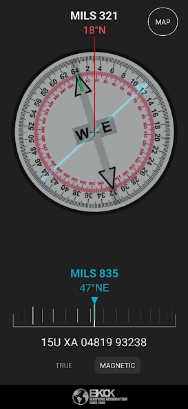 MGRS Live Map and Mil. Compass