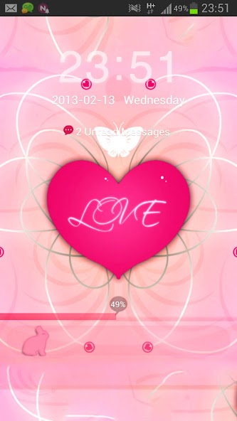 Pink Heart Theme GO Locker