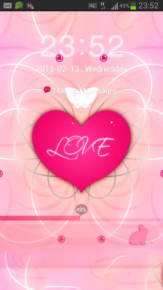 Pink Heart Theme GO Locker