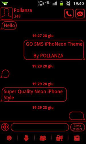 GO SMS Theme Messages Red