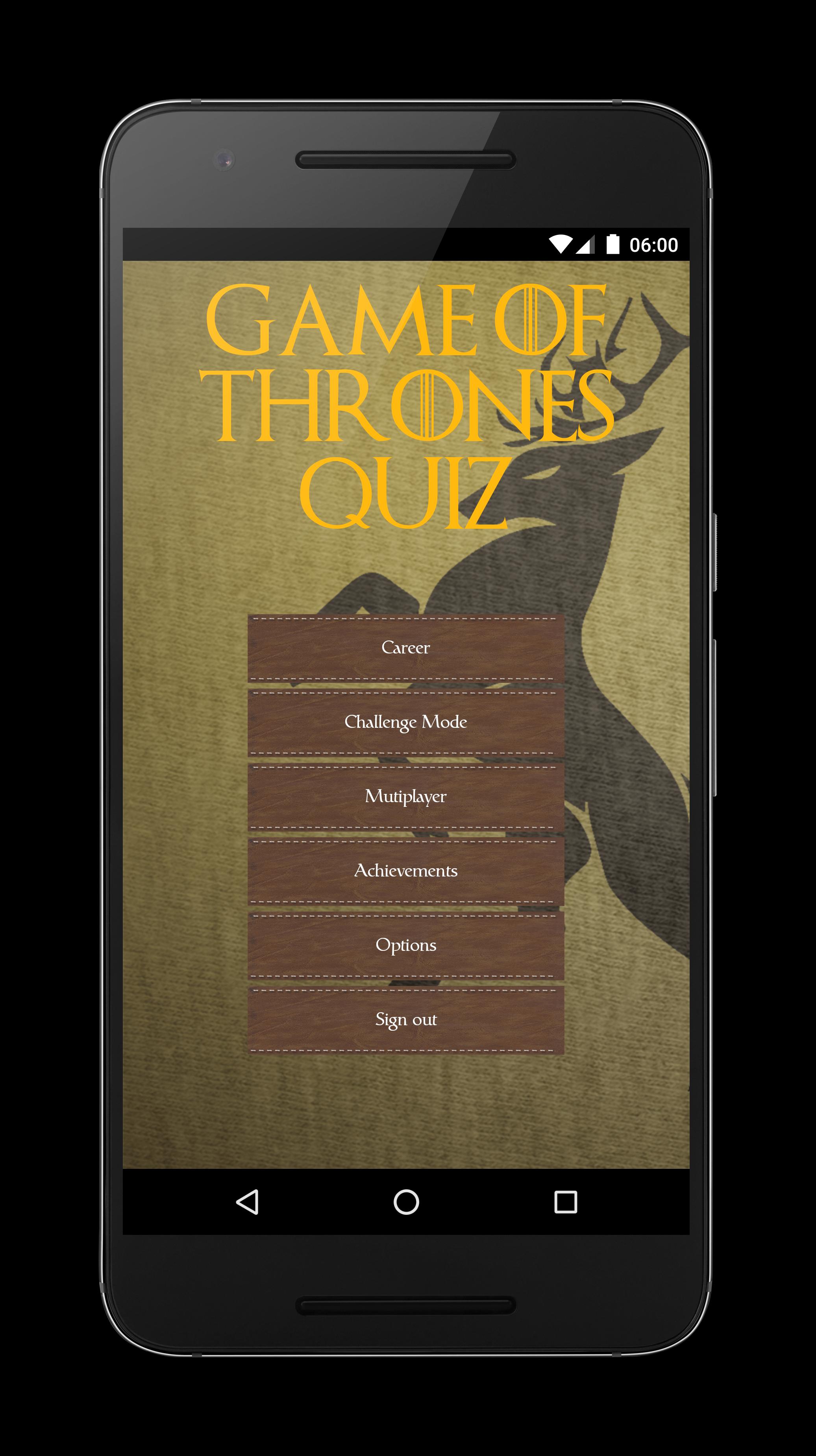 Fanquiz for Game of Thrones