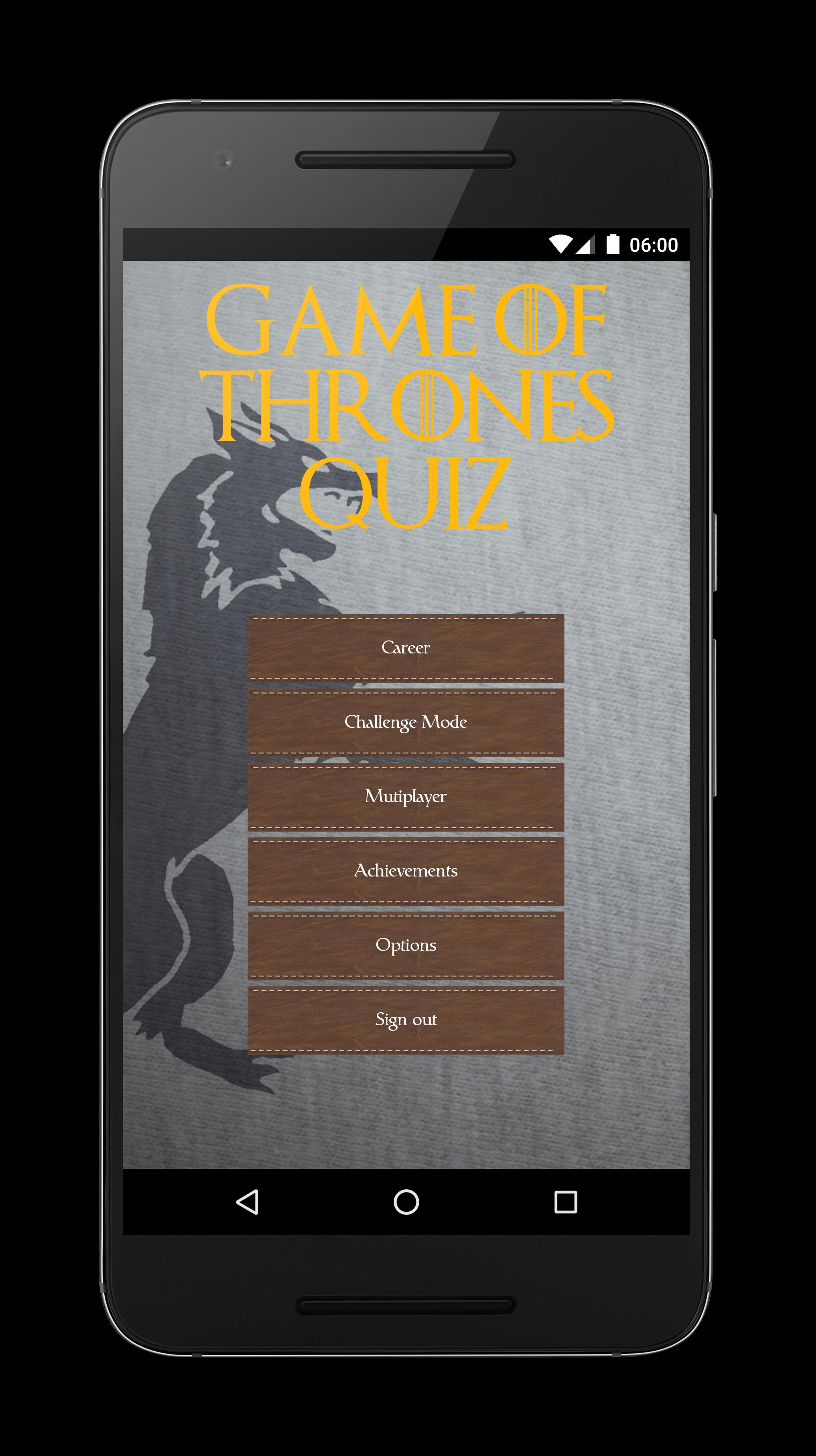 Fanquiz for Game of Thrones