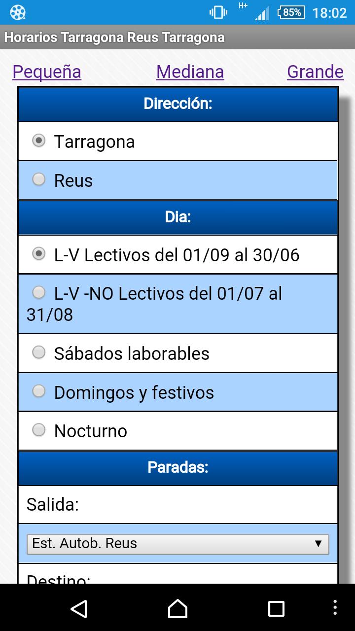 Tarragona Reus Horarios