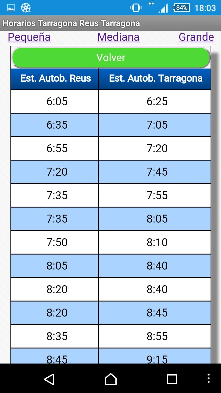 Tarragona Reus Horarios