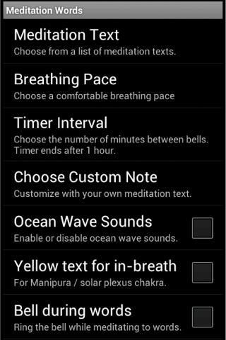 Meditation Words & Bell Timer