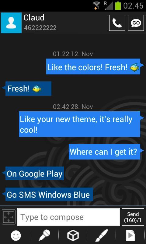 GO SMS Windows Blue