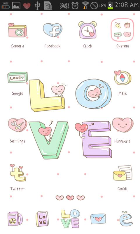 LOVE go launcher theme