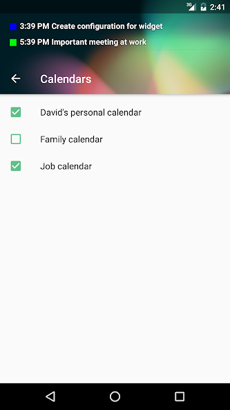 Transparent Calendar Widget