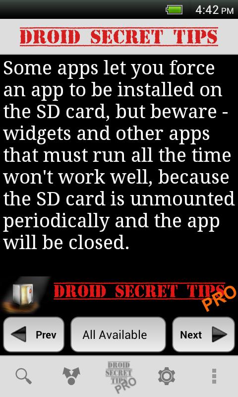 Droid Secret Tips