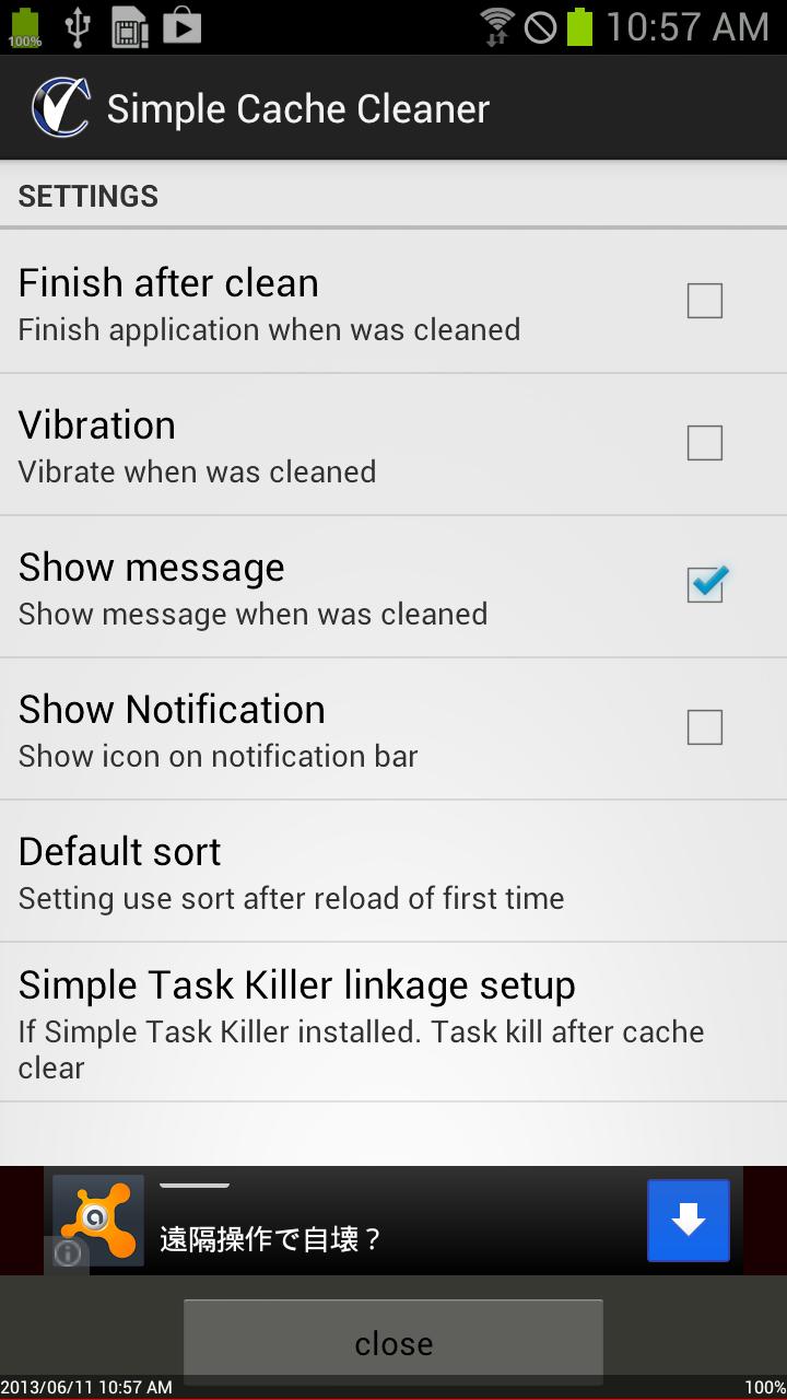 Simple Cache Cleaner