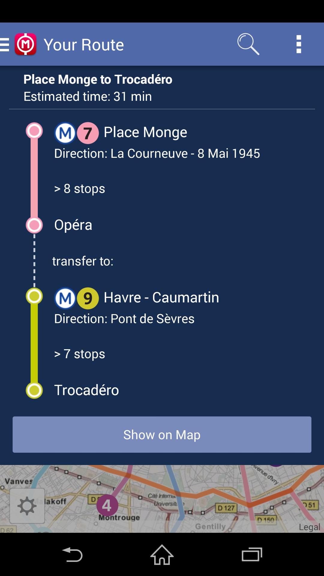 Paris Metro Map - Route Plan