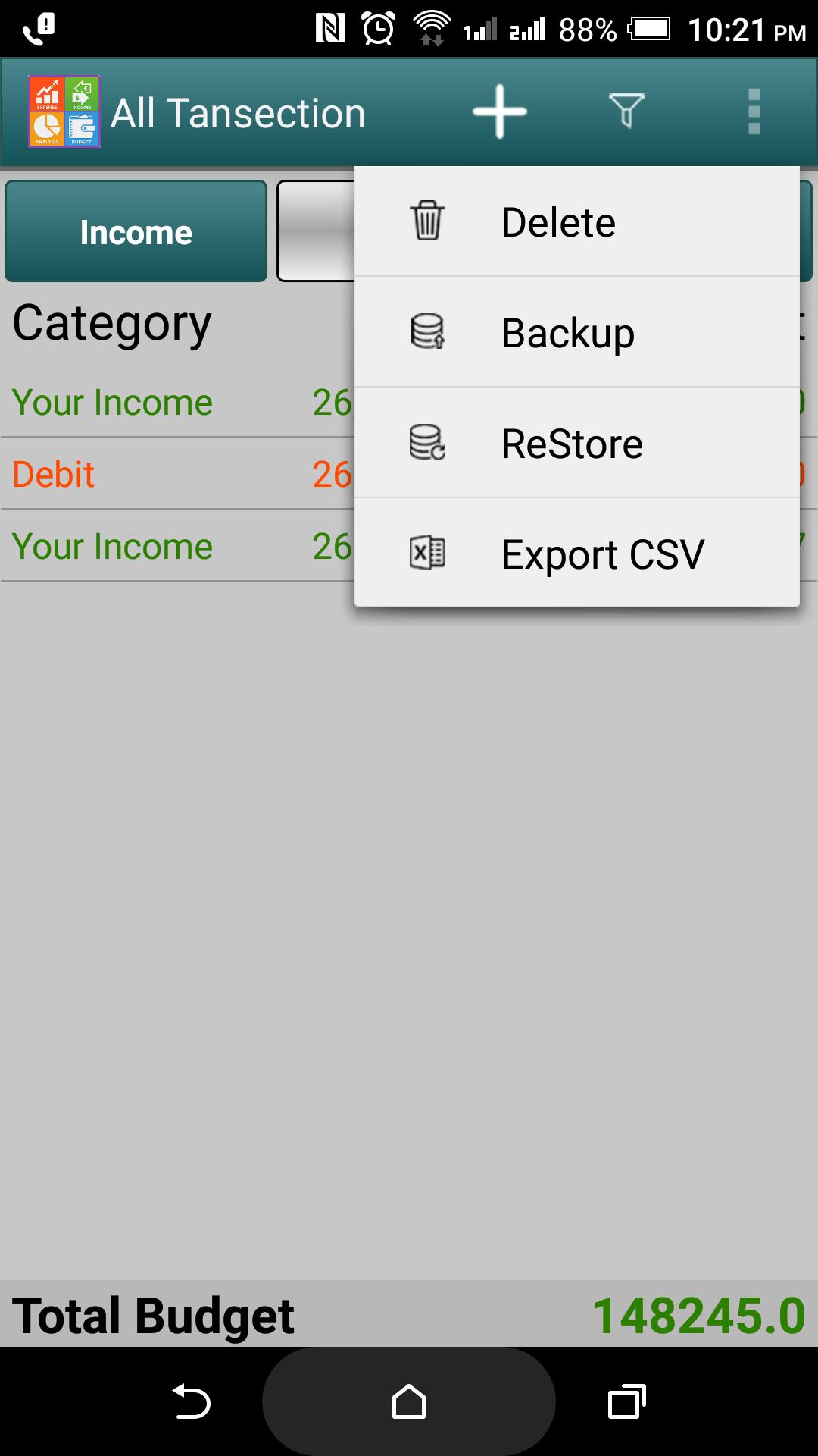 Income Expense Budget Manager