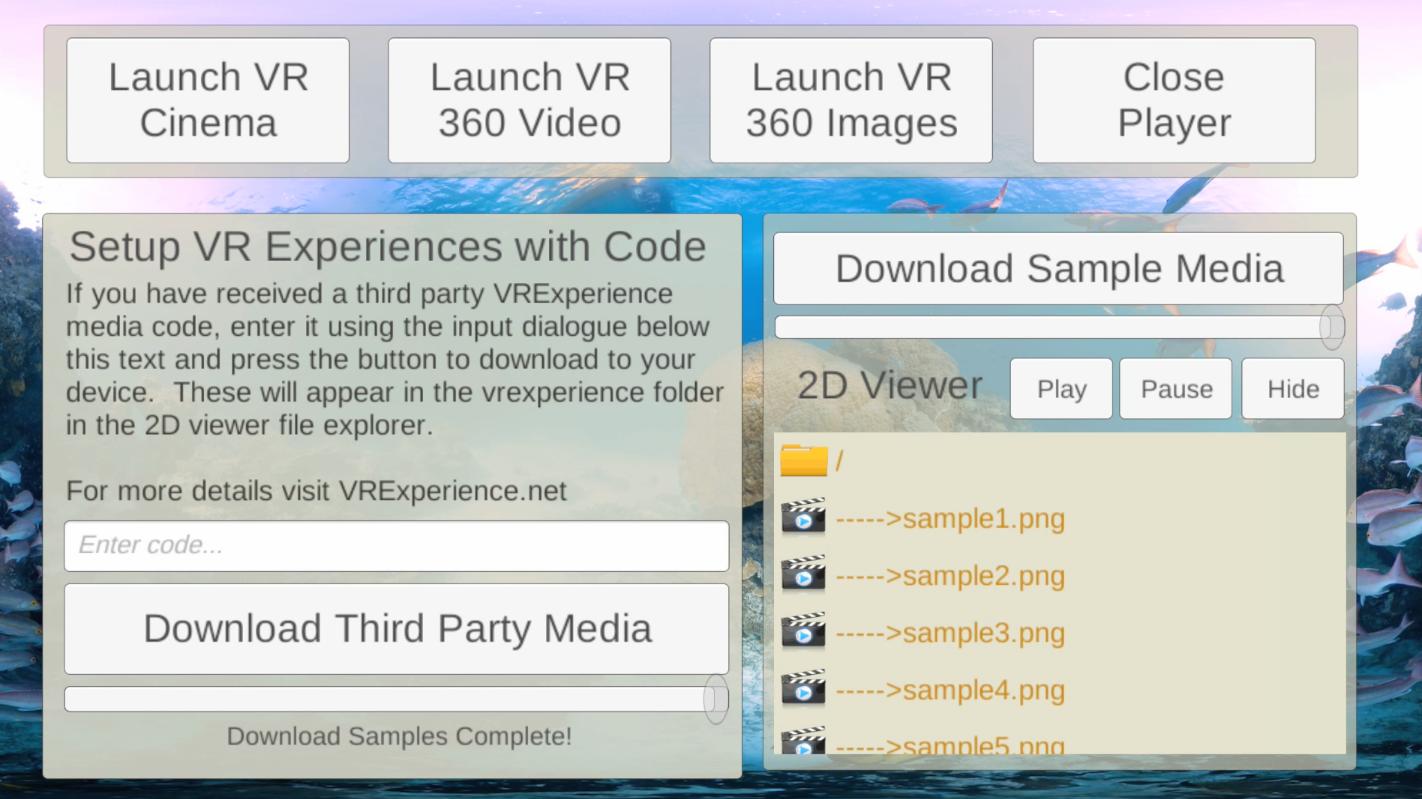 VR Experiences Player