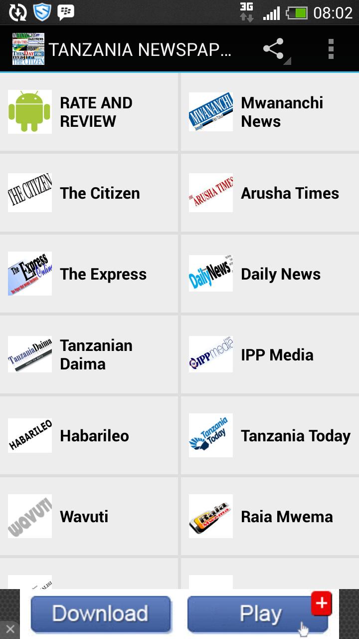 TANZANIA NEWSPAPERS