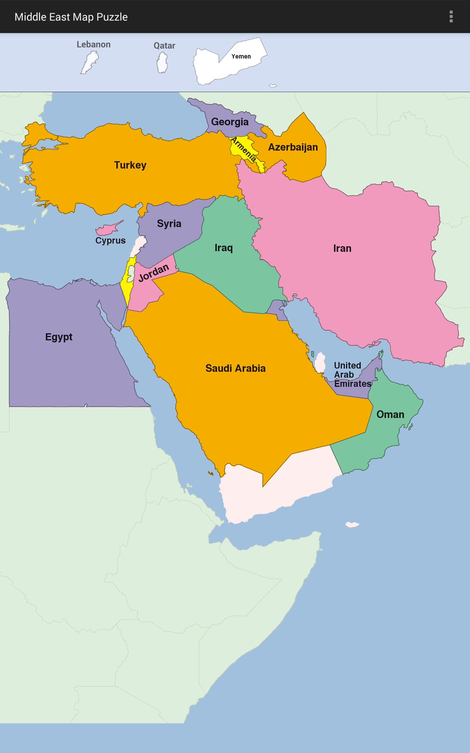 Middle East Map Puzzle