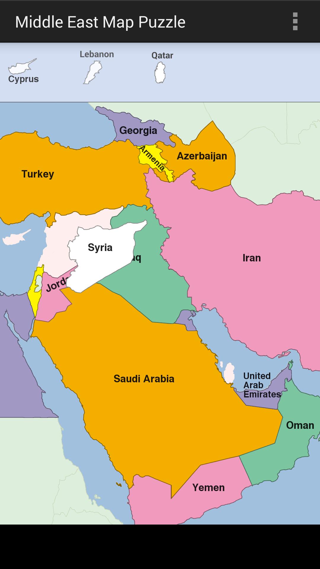 Middle East Map Puzzle