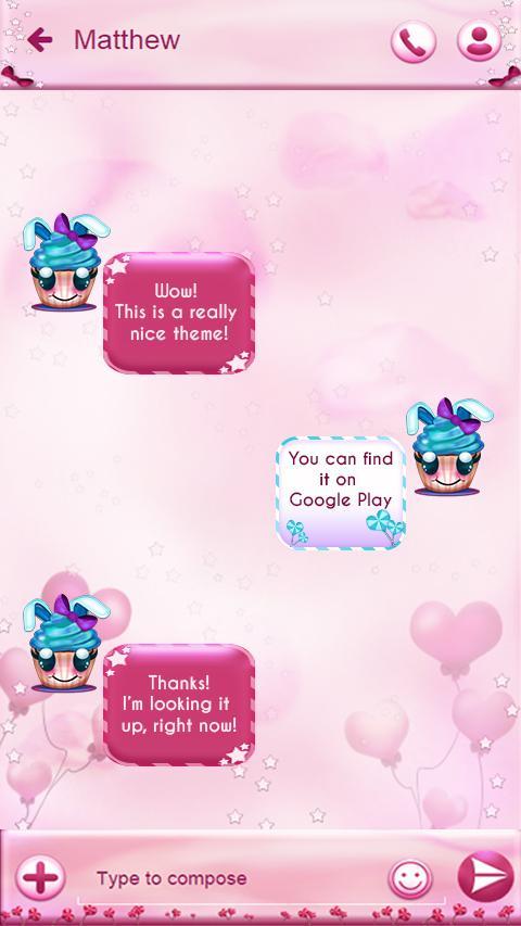 Cute Cupcakes SMS Theme