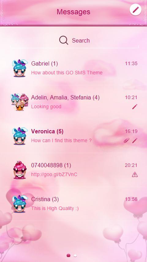 Cute Cupcakes SMS Theme