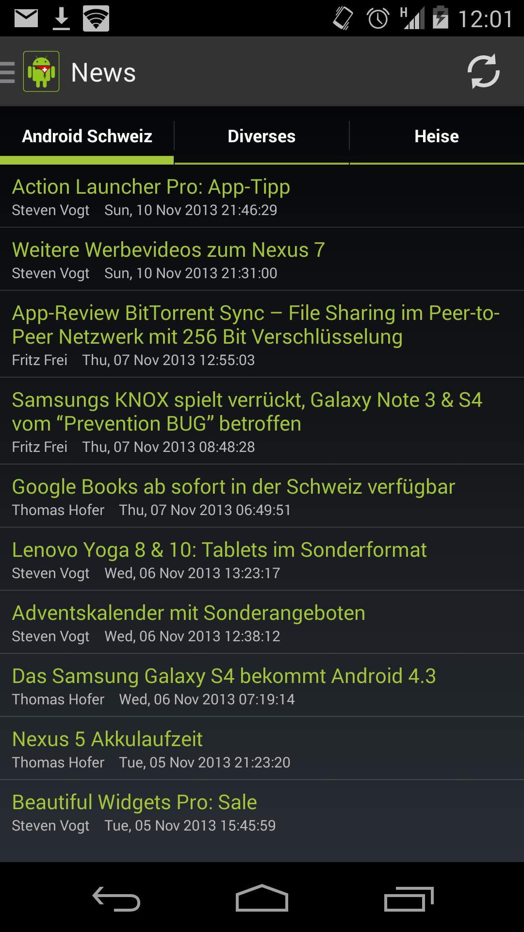 ASAPP die Android Schweiz App