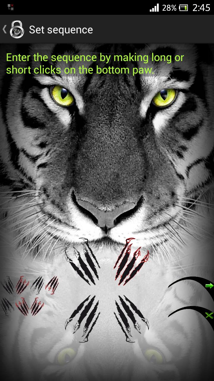 Screen Lock sequence tiger