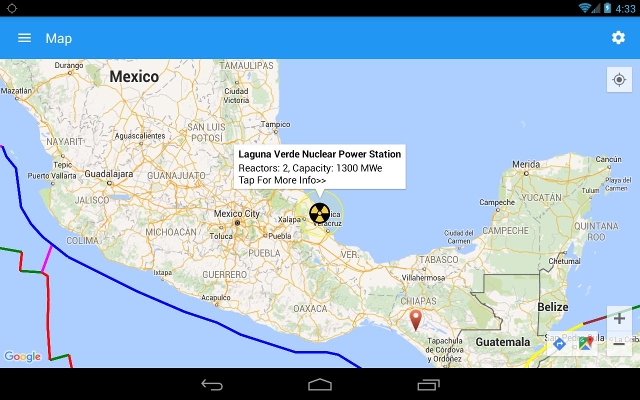 Nuclear Power Plants Map, Info