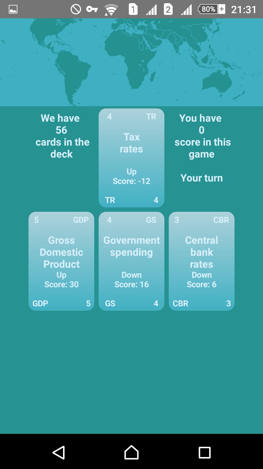 Macro Economic Card Game