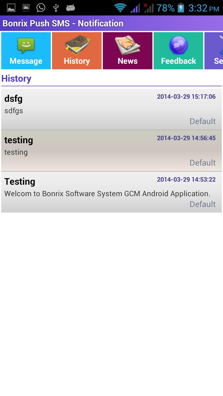 Bonrix Push SMS - Notification