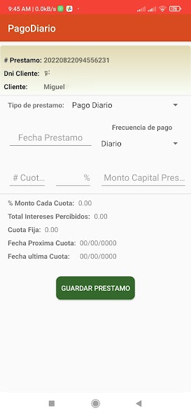 Pago Diario control prestamo