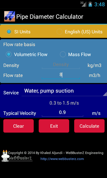 Pipe Diameter Calculator Lite