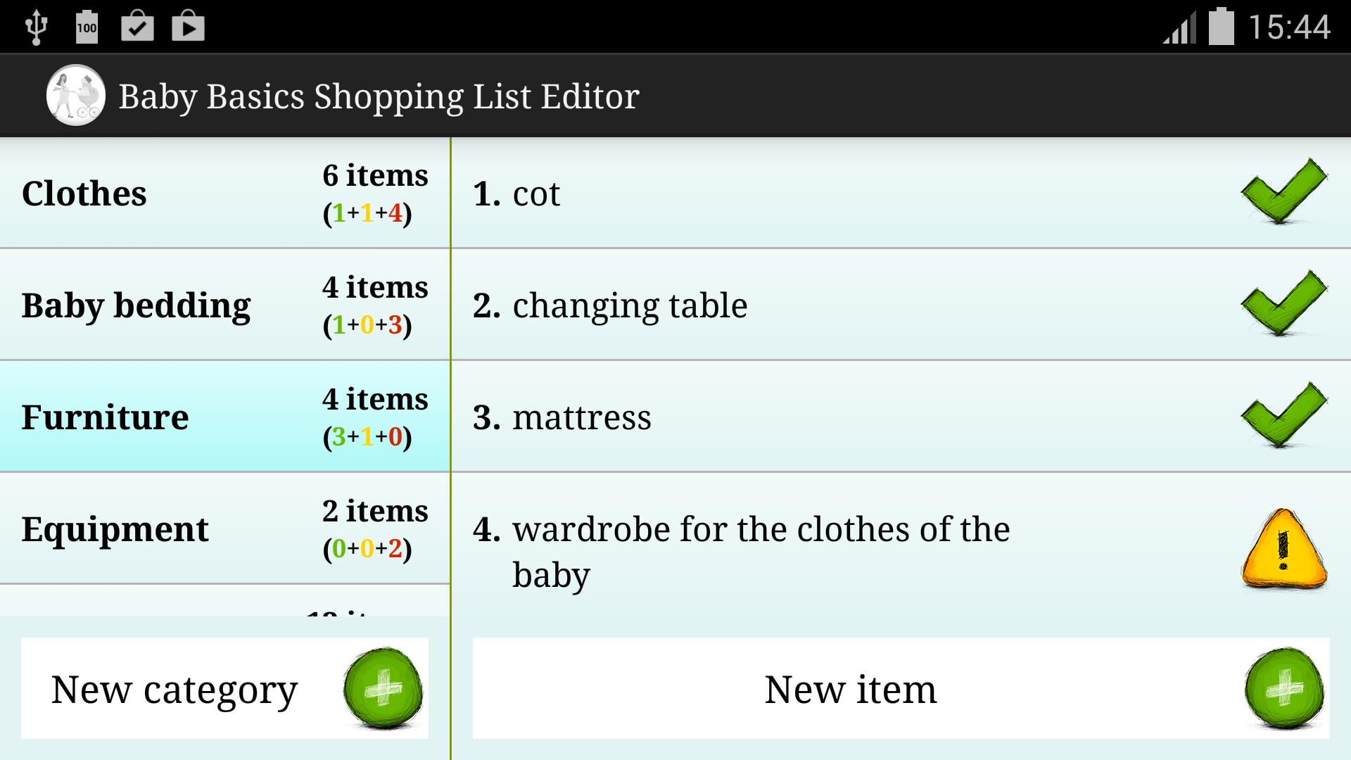 Baby Clothes Shopping List