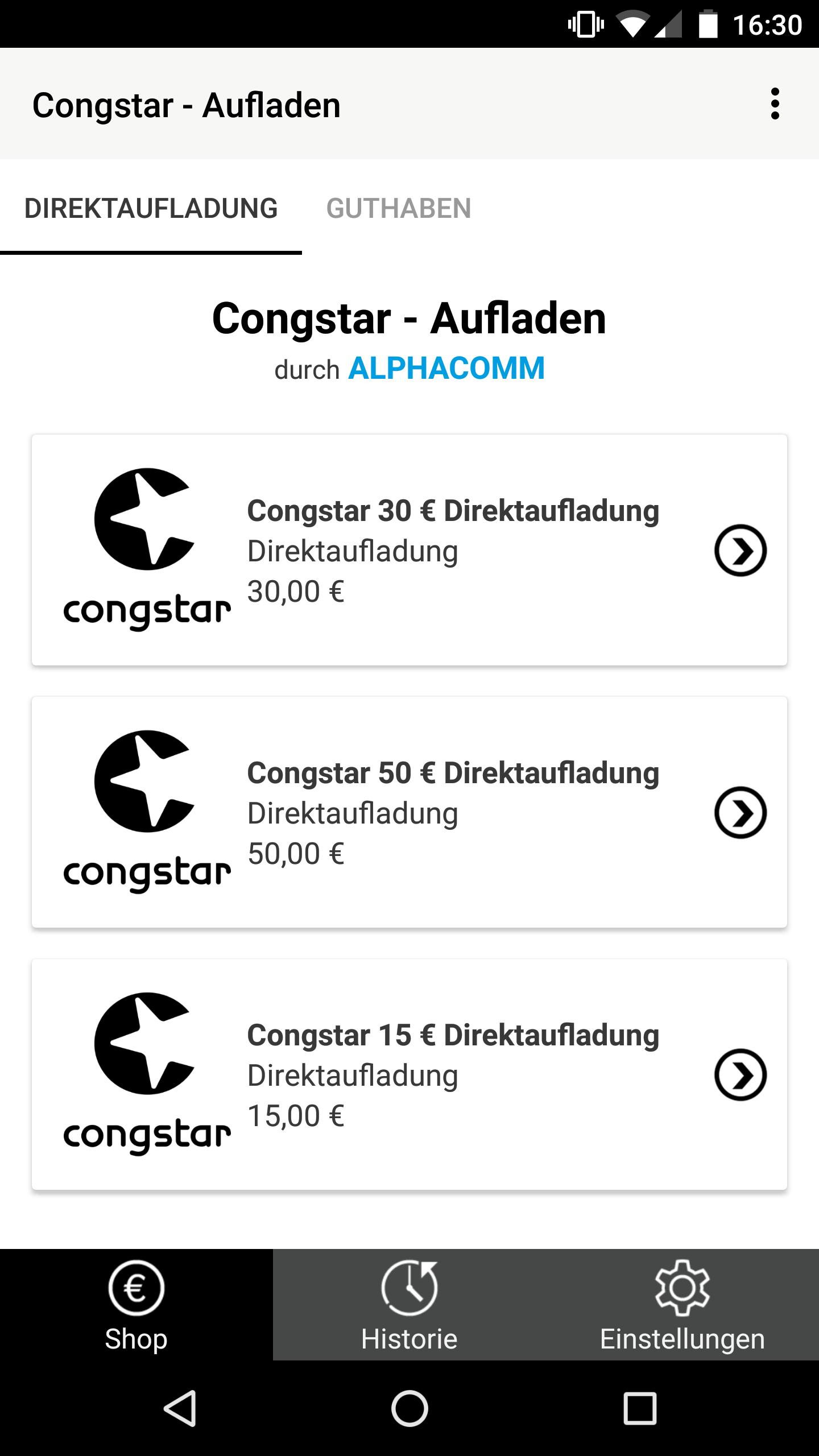 Congstar - Prepaid Guthaben Aufladen