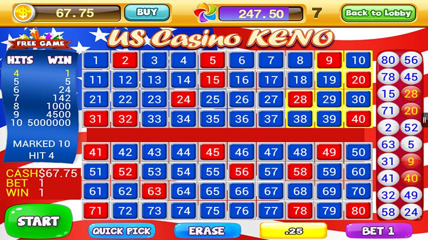 World Casino - Free Keno Games