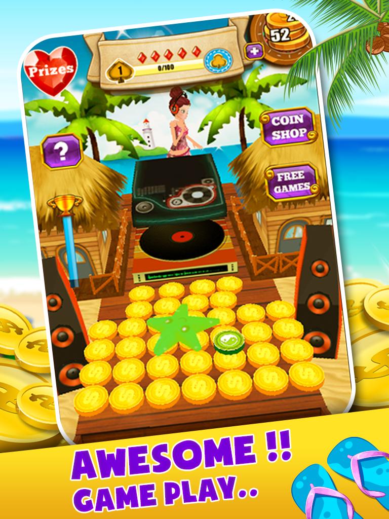 Beach Party Coin Dozer Game