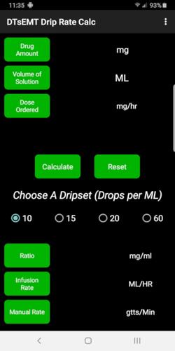 IV Drip Rate Calculator