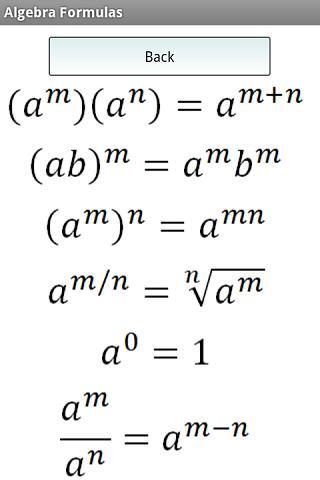 Algebra Formulas