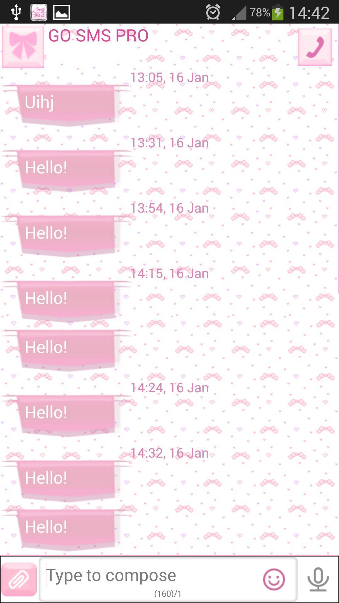 GO SMS Lovely Pink