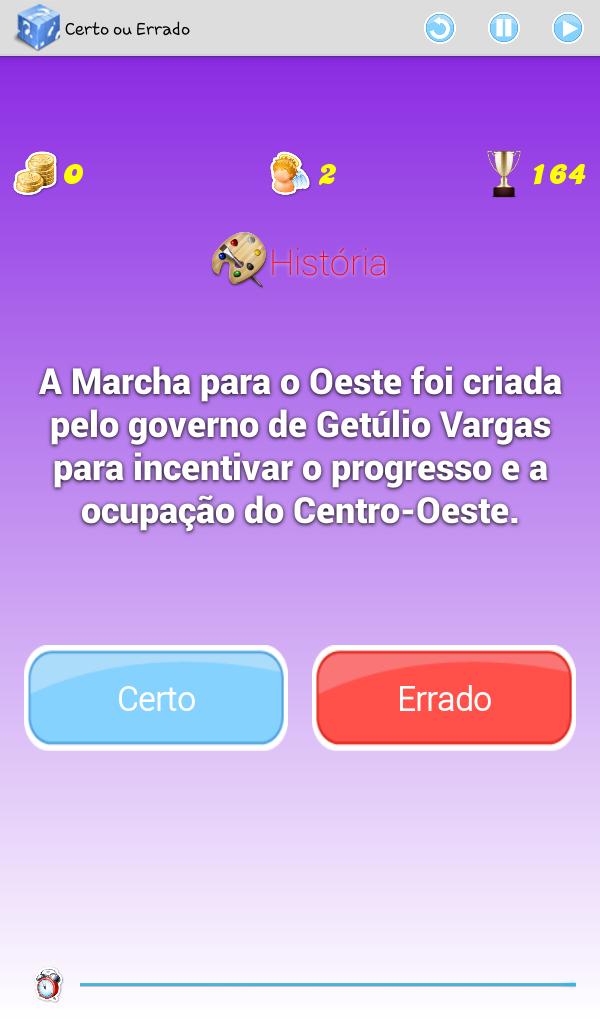 Quiz Certo ou Errado