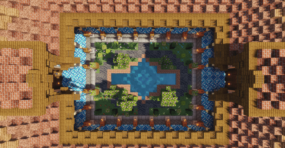 แผนที่สวน Minecraft Oriental Oriental Garden