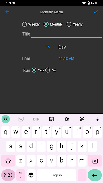 Monthly Alarm
