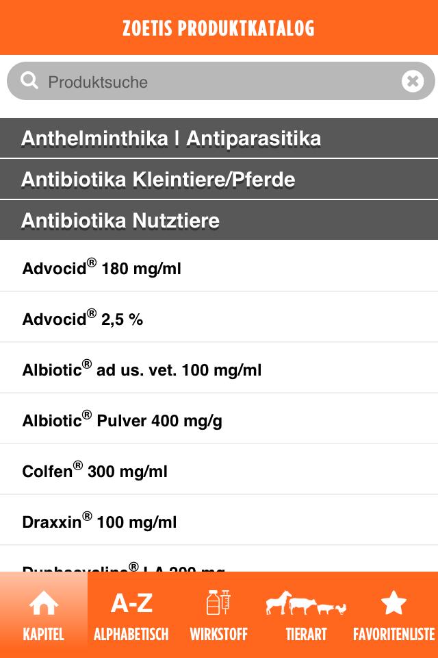 Zoetis Produktkatalog
