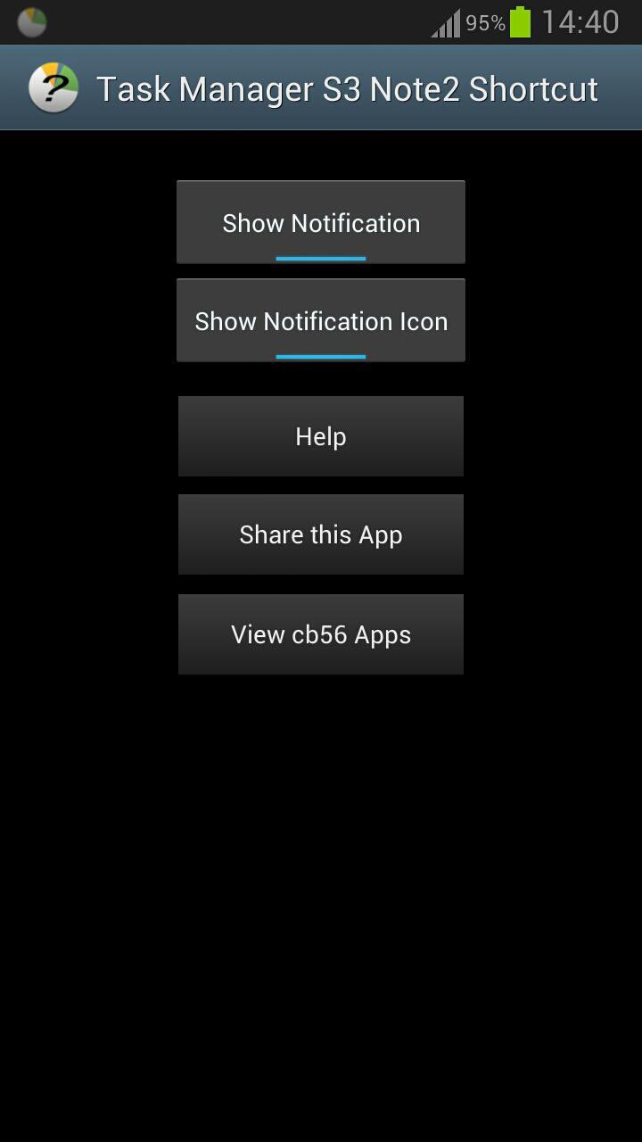 Task Manager Note 2 Shortcut