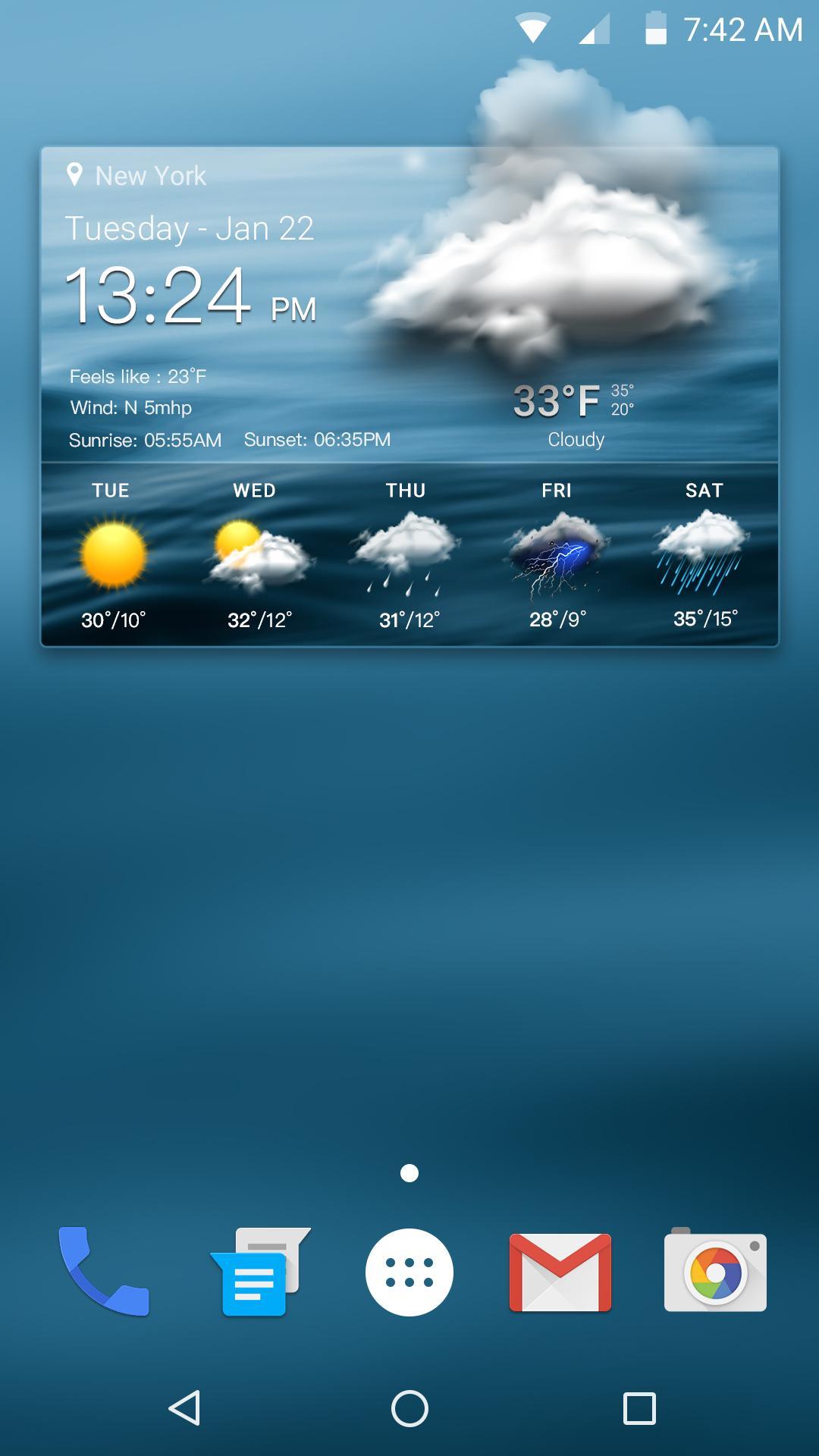 Daily weather forecast widget app
