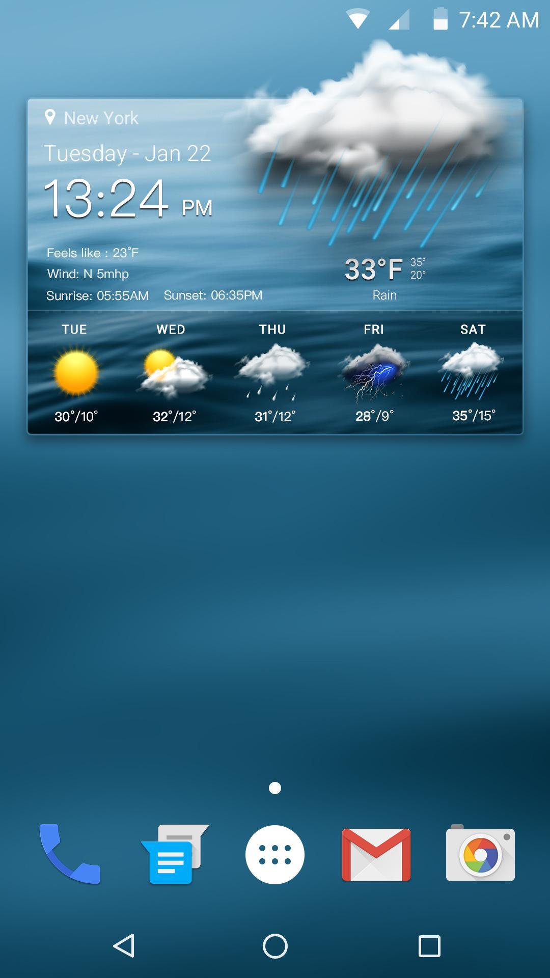 Daily weather forecast widget app