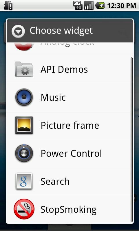 Stop smoking widget