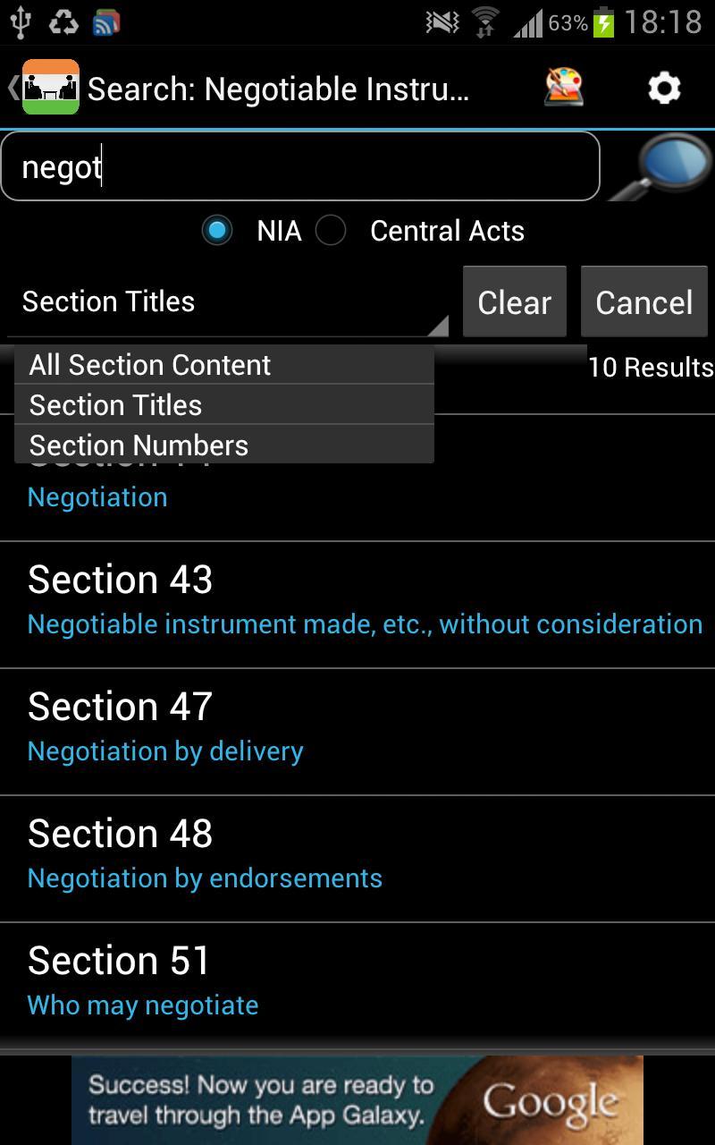 NIA Negotiable Instruments Act