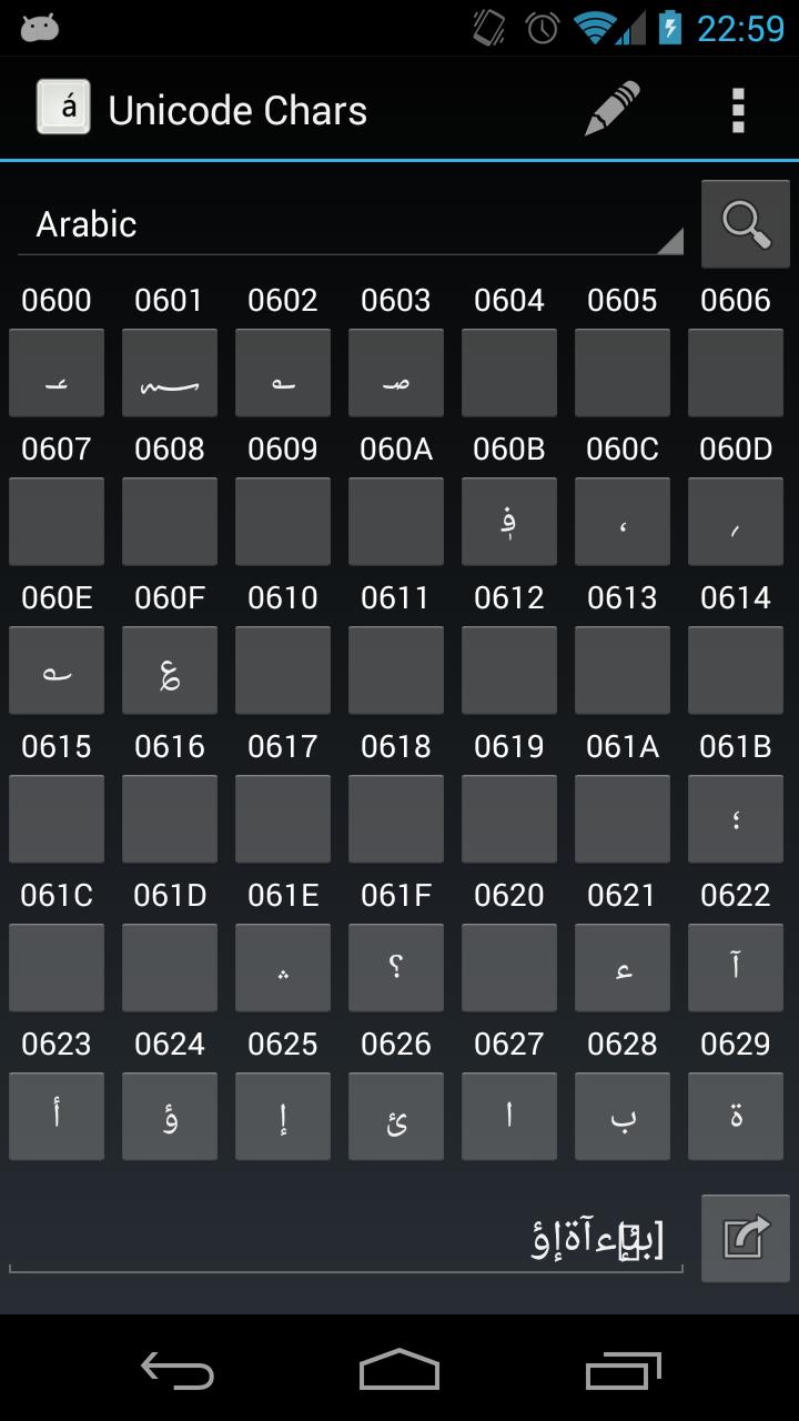 Unicode Chars