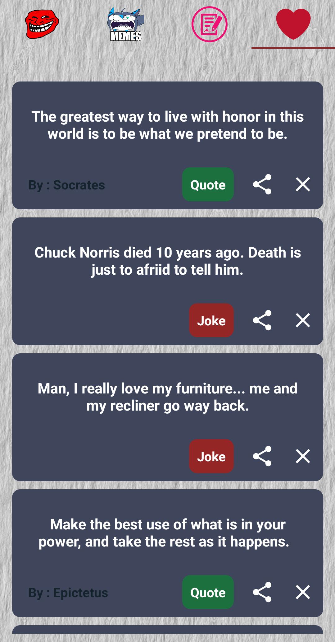 Meme app : Free Crazy Memes, Jokes & Quotes