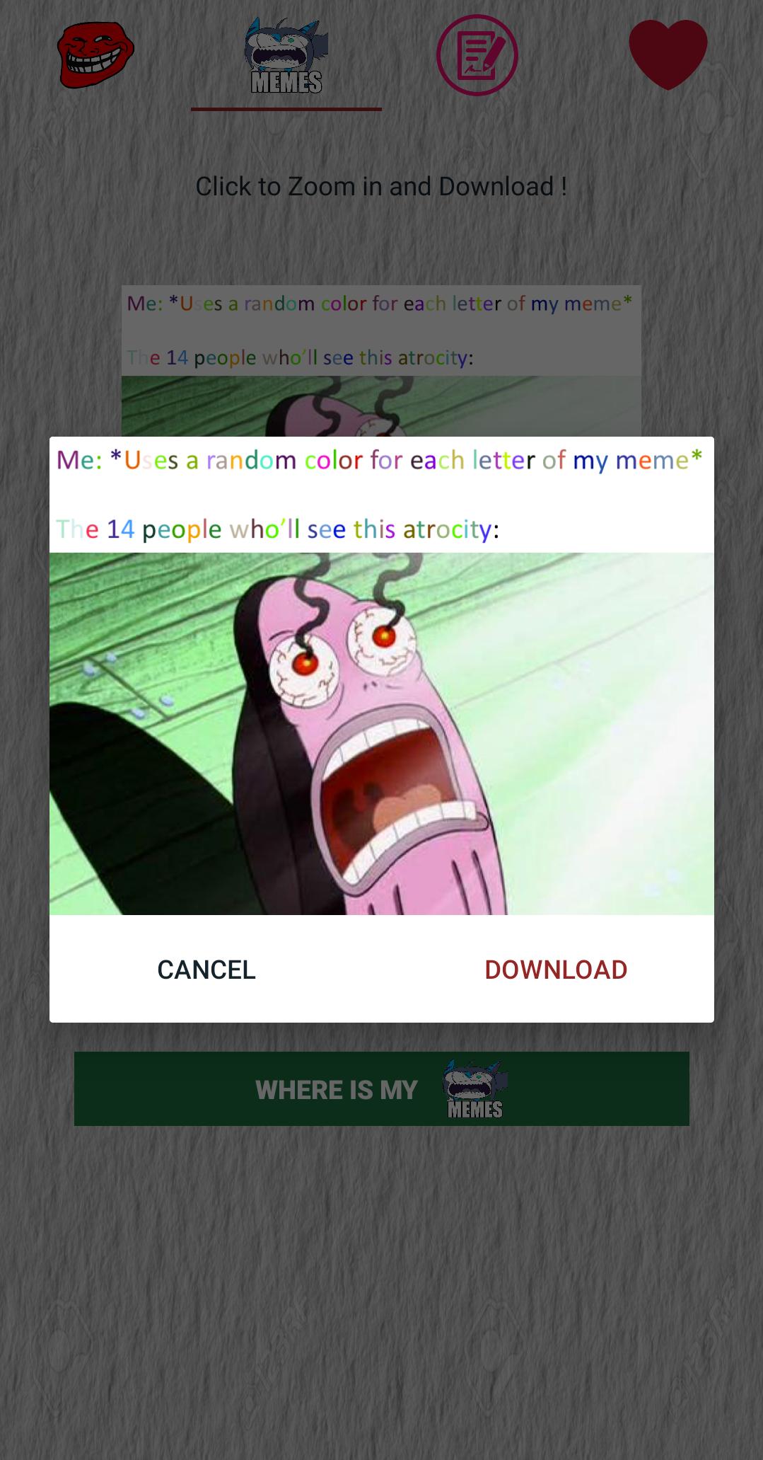 Meme app : Free Crazy Memes, Jokes & Quotes