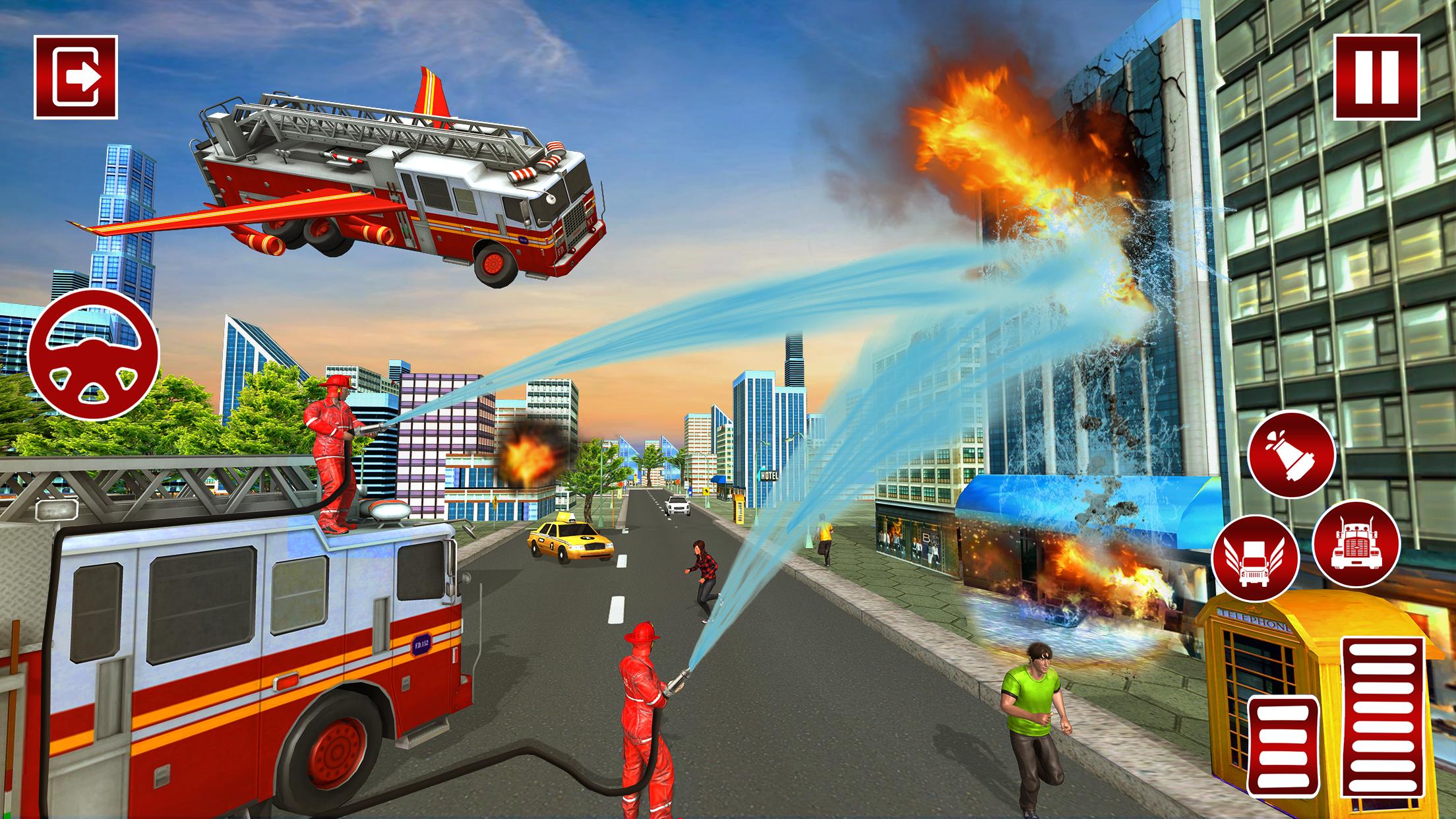 Flying Fire Fighter Rescue Truck